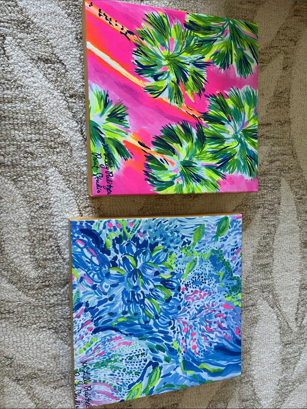 Lilly Pulitzer Tropical Duo Wall Art in Pink & Blue